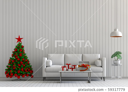 Christmas interior living room. 3d render Christmas interior living room. 3d render 59317779