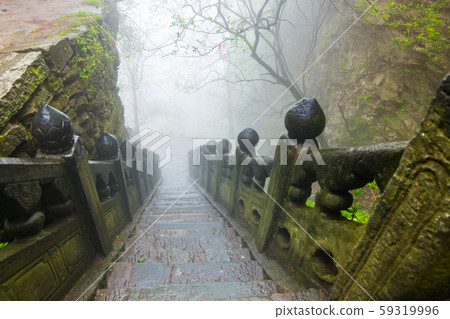 The steps of stair in ancient taoist way to secret 59319996