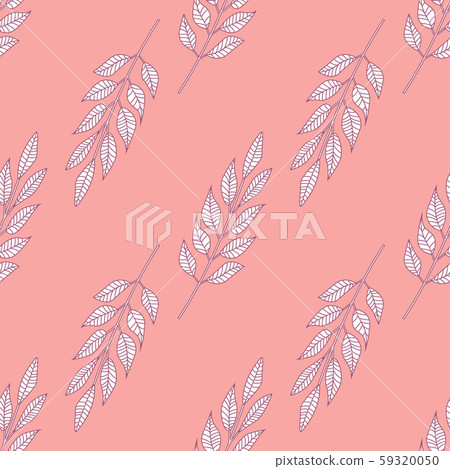 Geometric branches leaf seamless pattern. Hand Geometric branches leaf seamless pattern. Hand 59320050