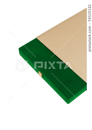A box of green velvet in a cardboard box on a 59320182