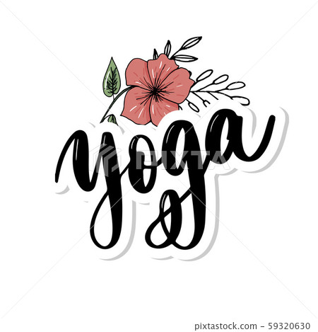 Yoga studio concept logo design. Elegant hand 59320630
