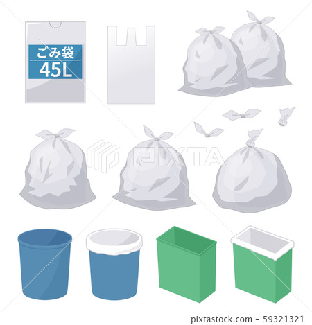 Trash bag and trash illustration set Trash bag and trash illustration set 59321321