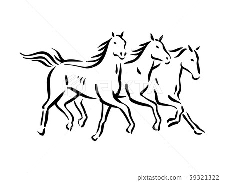Horse symbol illustration black on white background Horse symbol illustration black on white background 59321322