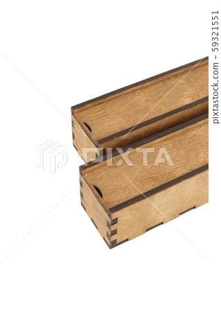 Boxes of wood handmade on a white background 59321551