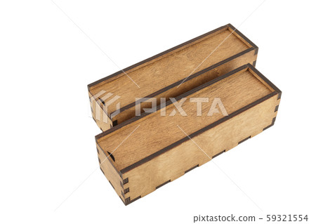 Boxes of wood handmade on a white background 59321554