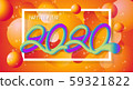 Happy new year 2020.Colorful Design 3D background for greetings card,banner,web, flyers, invitation.vector illustration 59321822