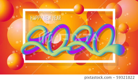Happy New Year 2020 Colorful Design 3d Stock Illustration