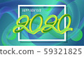 Happy new year 2020.Colorful Design 3D background for greetings card,banner,web, flyers, invitation.vector illustration 59321825