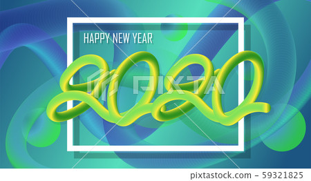 Happy new year 2020.Colorful Design 3D background for greetings card,banner,web, flyers, invitation.vector illustration Happy new year 2020.Colorful Design 3D background for greetings card,banner,web, flyers, invitation.vector illustration 59321825