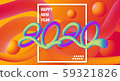Happy new year 2020.Colorful Design 3D background for greetings card,banner,web, flyers, invitation.vector illustration 59321826