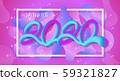 Happy new year 2020.Colorful Design 3D background for greetings card,banner,web, flyers, invitation.vector illustration 59321827