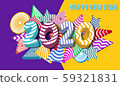 Happy new year 2020.Colorful Design 3D background for greetings card,banner,web, flyers, invitation.vector illustration 59321831