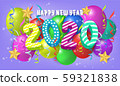 Happy new year 2020.Colorful Design 3D background for greetings card,banner,web, flyers, invitation.vector illustration 59321838