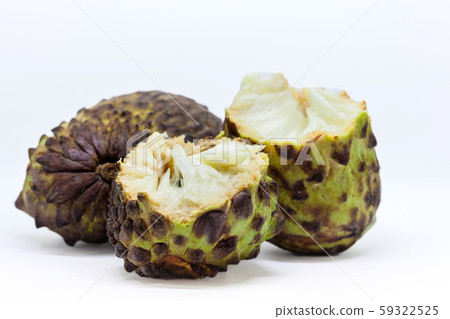 Ripe custard apple or sugar apple fruit isolated in white background Ripe custard apple or sugar apple fruit isolated in white background 59322525