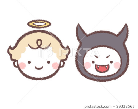Angel and devil icons 59322565