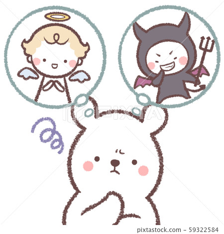 Speech bubble angel and devil-polar bear 59322584