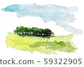 Hand Drawn Traditional Watercolor European Panoramic Landscape 59322905