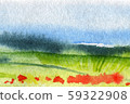 Hand Drawn Traditional Watercolor European Panoramic Landscape 59322908