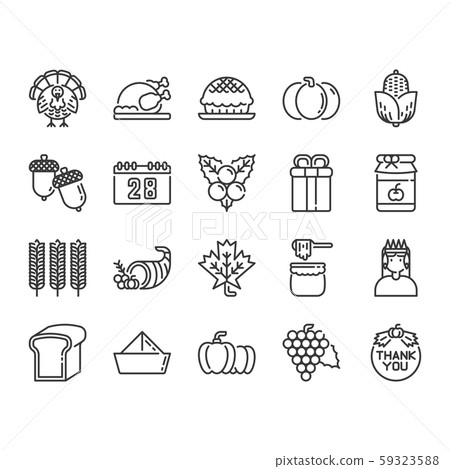 Thanksgiving icon and symbol set 59323588