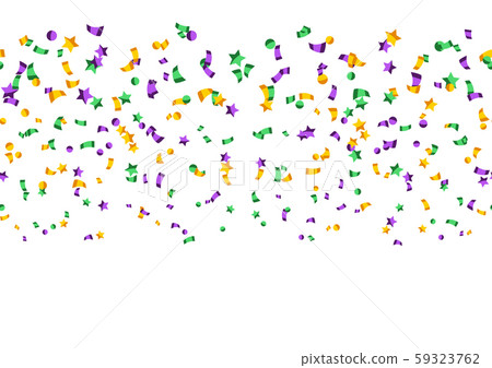 Seamless pattern with confetti in Mardi Gras colors. Seamless pattern with confetti in Mardi Gras colors. 59323762