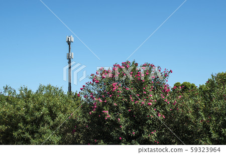 Telecommunication 5G transmitters. GSM antenna on Telecommunication 5G transmitters. GSM antenna on 59323964