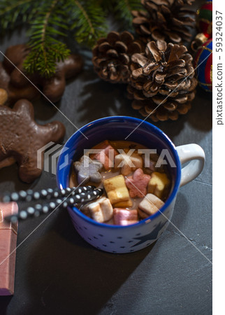 Marshmallow and milk on christmas Marshmallow and milk on christmas 59324037