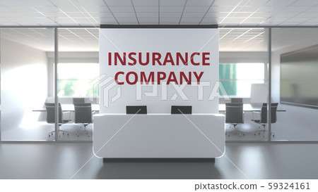 Office with meeting room and reception desk af an insurance company, conceptual 3D rendering Office with meeting room and reception desk af an insurance company, conceptual 3D rendering 59324161