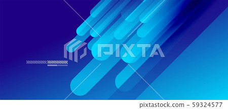 Flowing neon gradients geometric abstract background with straight lines and round tails. Fluid 59324577