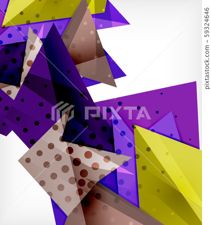 Modern origami card. Modern origami design element. Color geometric pattern. Abstract low-poly 59324646