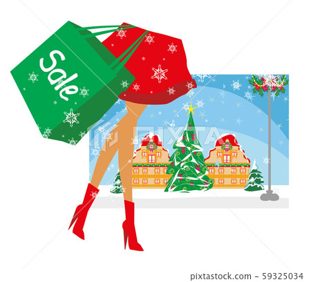 Christmas shopping - winter sale card Christmas shopping - winter sale card 59325034