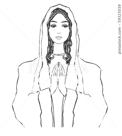 Blessed Virgin Mary portrait, isolated Blessed Virgin Mary portrait, isolated 59325039