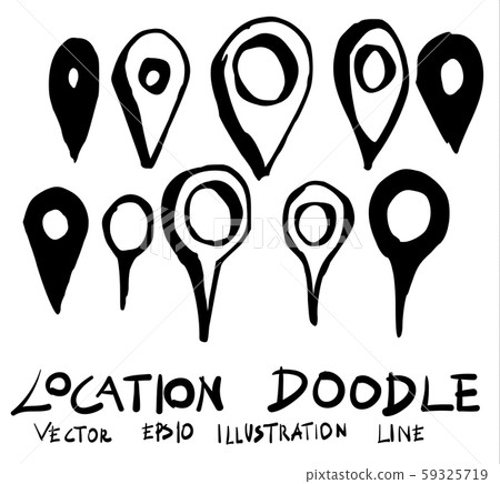 Set of location doodle illustration Hand drawn 59325719
