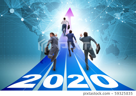 Businessman in new year 2020 concept Businessman in new year 2020 concept 59325835