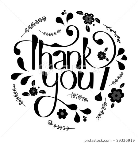 Thank You Vector Lettering Hand Drawn With 插圖素材 圖庫