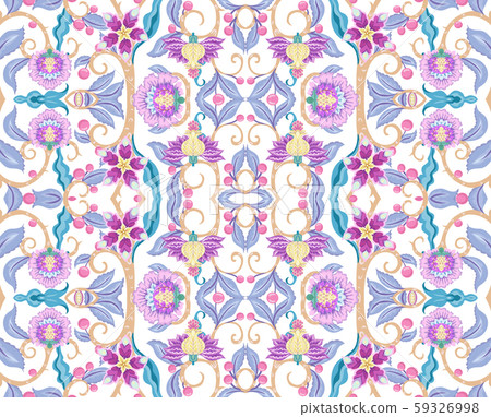 Seamless pattern with stylized ornamental flowers in retro, Seamless pattern with stylized ornamental flowers in retro, 59326998