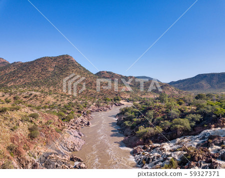 aerial Epupa Falls on the Kunene River in Namibia aerial Epupa Falls on the Kunene River in Namibia 59327371