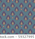 Indian colorful rug paisley ornament pattern design 59327995