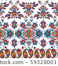 Indian colorful rug paisley ornament pattern design 59328001