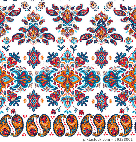 Indian colorful rug paisley ornament pattern design Indian colorful rug paisley ornament pattern design 59328001