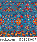 Indian colorful rug paisley ornament pattern design 59328007