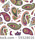 Indian colorful rug paisley ornament pattern design 59328016