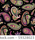 Indian colorful rug paisley ornament pattern design 59328023