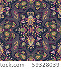 Indian colorful rug paisley ornament pattern design 59328039