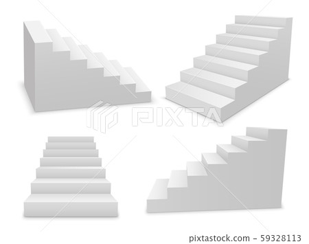 Stair 3d white isolated ladder, staircase vector architecture concept Stair 3d white isolated ladder, staircase vector architecture concept 59328113