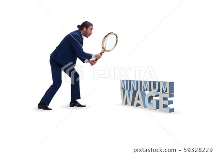 Concept of minimum wage with businessman Concept of minimum wage with businessman 59328229