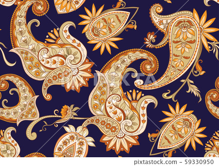 Pattern with traditional paisley. Floral vector Pattern with traditional paisley. Floral vector 59330950