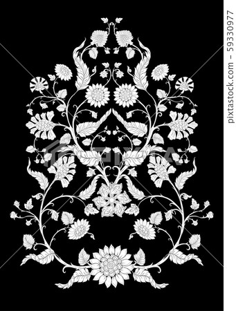Indian ethnic pattern with stylized florwers Indian ethnic pattern with stylized florwers 59330977
