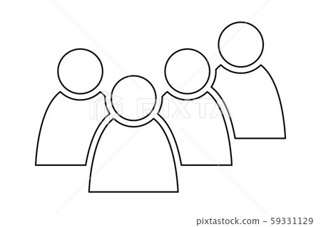4 people icon. Group of persons. Simplified human pictogram. Modern simple flat vector icon 59331129