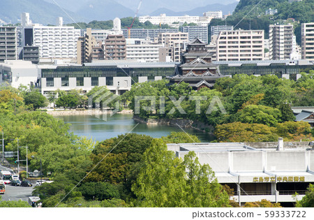 Hiroshima Castle as seen from the Orizuru Kaikan 59333722