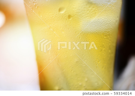 Beer bubbles glass close up of mug beer with water 59334014